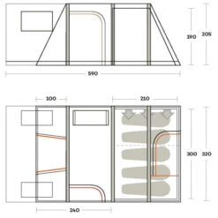 Tenda Ferrino Altair 5 -Ferrino tenda ferrino altair 5 family struttura pneumatica performatica gonfiabile ampia spaziosa abside anteriore campeggio stanziale 8